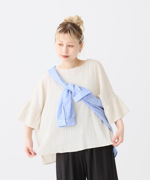 HEART MARKET（ハートマーケット）の「袖フリルドットプルオーバー（Tシャツ/カットソー・レディース・ブラック系1/ベージュ系2/ベージュ系1/ブラック系2・FREE）」の22枚目の写真