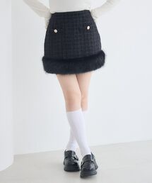 ファーツイードミニスカート