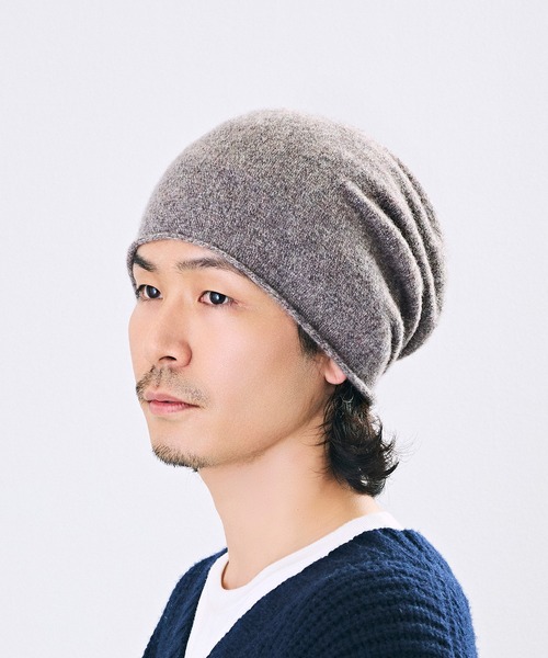 CA4LA（カシラ）の「CASHMERE MISSILE LONG5（ニットキャップ/ビーニー・メンズ・モカ/グレー/ブラック・ONESIZE）」の4枚目の写真