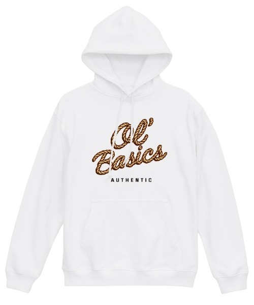 Ol' Basics(オールベーシックス)の「Ol' Basics(オール・ベーシックス) プルパーカー スウェット ロープロゴ プリント 裏毛 トップス レディース ユニセックス(パーカー・レディース・インディゴブルー/ミックスグレー/レッド/ホワイト・S)」の2枚目の写真