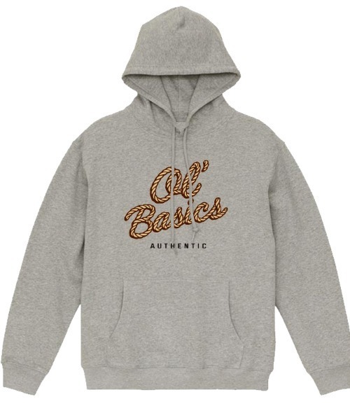 Ol' Basics(オールベーシックス)の「Ol' Basics(オール・ベーシックス) プルパーカー スウェット ロープロゴ プリント 裏毛 トップス レディース ユニセックス(パーカー・レディース・インディゴブルー/ミックスグレー/レッド/ホワイト・S)」の3枚目の写真