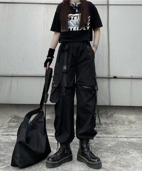 center i（センターアイ）の「2WAY ジップカーゴパンツ（カーゴパンツ・レディース・ブラック・FREE）」の7枚目の写真