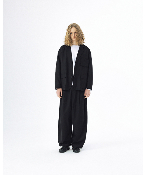 ANGLAN(アングラン)の「Mix Structured Blazer - Black(テーラードジャケット・メンズ・その他・ONE SIZE)」の3枚目の写真
