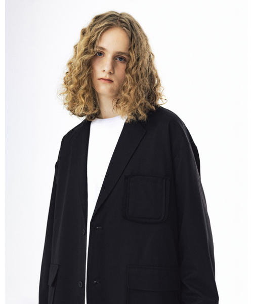 ANGLAN(アングラン)の「Mix Structured Blazer - Black(テーラードジャケット・メンズ・その他・ONE SIZE)」の6枚目の写真