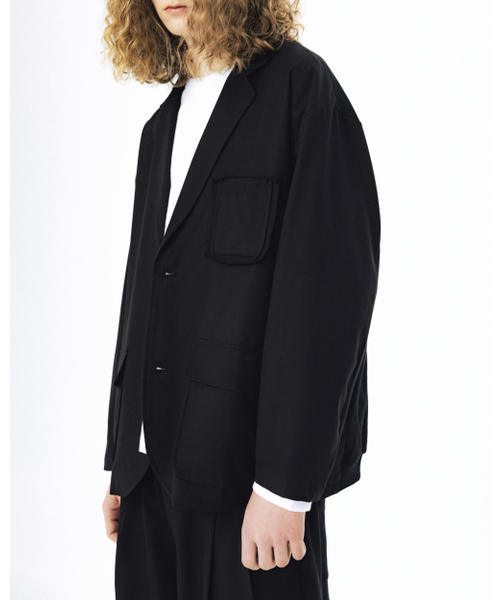 ANGLAN(アングラン)の「Mix Structured Blazer - Black(テーラードジャケット・メンズ・その他・ONE SIZE)」の7枚目の写真
