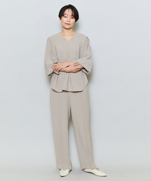 MOGA（モガ）の「強撚2WAY セミワイドイージーパンツ（その他パンツ・レディース・ベージュ/ネイビー・2）」の15枚目の写真