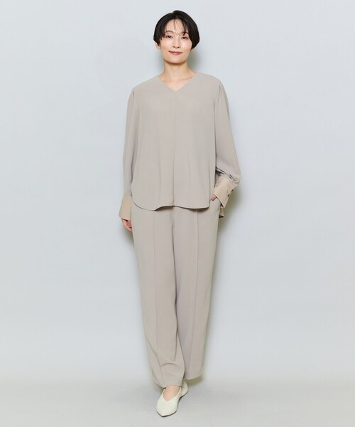 MOGA（モガ）の「強撚2WAY セミワイドイージーパンツ（その他パンツ・レディース・ベージュ/ネイビー・2）」の16枚目の写真