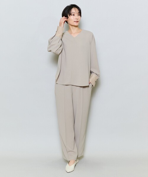 MOGA（モガ）の「強撚2WAY セミワイドイージーパンツ（その他パンツ・レディース・ベージュ/ネイビー・2）」の17枚目の写真
