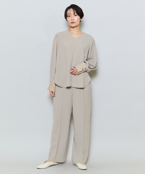 MOGA（モガ）の「強撚2WAY セミワイドイージーパンツ（その他パンツ・レディース・ベージュ/ネイビー・2）」の18枚目の写真