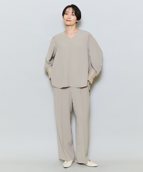 MOGA（モガ）の「強撚2WAY セミワイドイージーパンツ（その他パンツ・レディース・ベージュ/ネイビー・2）」の20枚目の写真