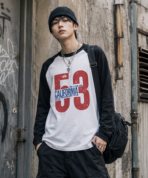 PEID（ペイド）の「PD 53 カリフォルニア ラグラン長袖Tシャツ 4カラー（Tシャツ/カットソー・レディース・ブラック/ホワイト/チャコールグレー/アッシュグレー・LARGE/X-LARGE）」の5枚目の写真