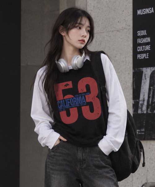 PEID（ペイド）の「PD 53 カリフォルニア ラグラン長袖Tシャツ 4カラー（Tシャツ/カットソー・レディース・ブラック/ホワイト/チャコールグレー/アッシュグレー・LARGE/X-LARGE）」の6枚目の写真