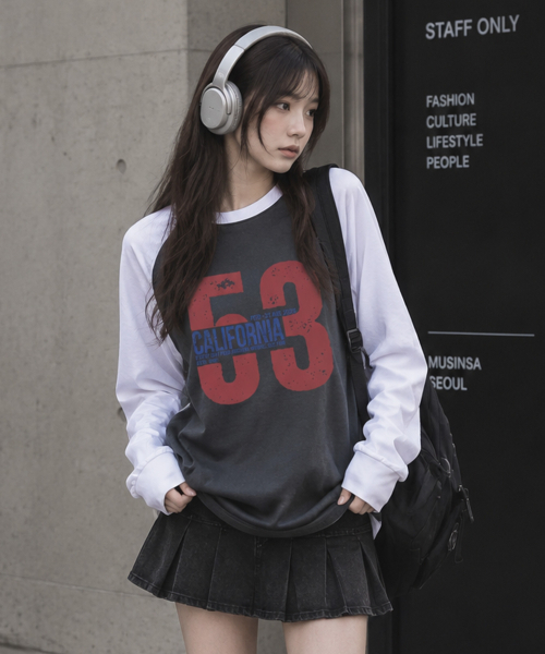 PEID（ペイド）の「PD 53 カリフォルニア ラグラン長袖Tシャツ 4カラー（Tシャツ/カットソー・レディース・ブラック/ホワイト/チャコールグレー/アッシュグレー・LARGE/X-LARGE）」の8枚目の写真