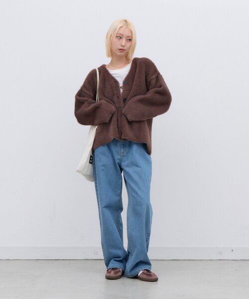 CIAOPANIC TYPY(チャオパニックティピー)の「∴高密度ファーニットジャケット(ノーカラージャケット・レディース・ブラウン/グレー/カーキ・ONE SIZE)」の17枚目の写真