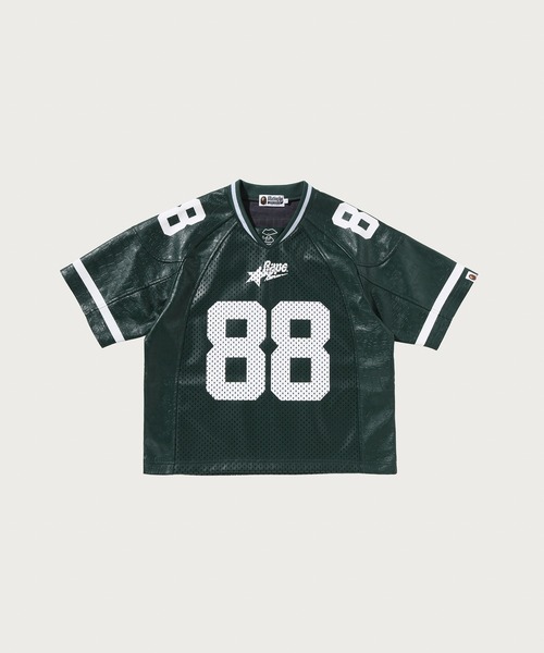 PU LEATHER CROPPED FIT FOOTBALL JERSEY（Tシャツ/カットソー）｜A