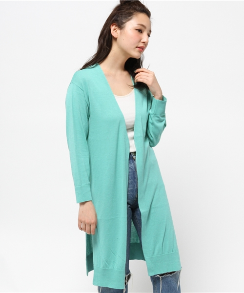 RODEO CROWNS WIDE BOWL（ロデオクラウンズワイドボウル）の「COOL LABO ニット ロング カーディガン（カーディガン/ボレロ・レディース・ブラック/オフホワイト/ライトピンク/ターコイズブルー・FREE）」の7枚目の写真