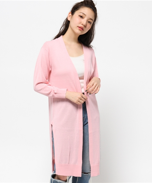 RODEO CROWNS WIDE BOWL（ロデオクラウンズワイドボウル）の「COOL LABO ニット ロング カーディガン（カーディガン/ボレロ・レディース・ブラック/オフホワイト/ライトピンク/ターコイズブルー・FREE）」の8枚目の写真