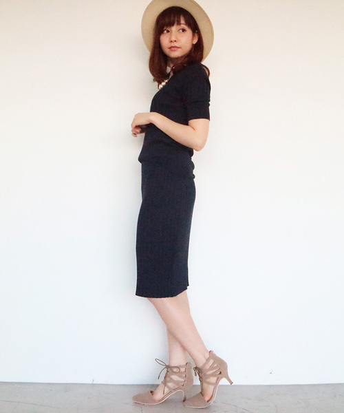 N.（N. Natural Beauty Basic）（エヌエヌナチュラルビューティーベーシック）の「綿モダールワイドリブセットアップスカート（スカート・レディース・ベージュ/ネイビー/グレー・MEDIUM）」の11枚目の写真