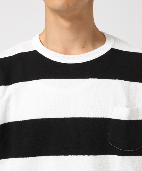 RAGEBLUE（レイジブルー）の「カワリアミボーダーTシャツ/726562（Tシャツ/カットソー・メンズ・ネイビー/キャメル/グレー/ブラック・MEDIUM/LARGE）」の8枚目の写真