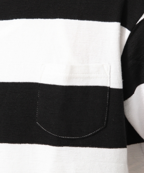 RAGEBLUE（レイジブルー）の「カワリアミボーダーTシャツ/726562（Tシャツ/カットソー・メンズ・ネイビー/キャメル/グレー/ブラック・MEDIUM/LARGE）」の10枚目の写真