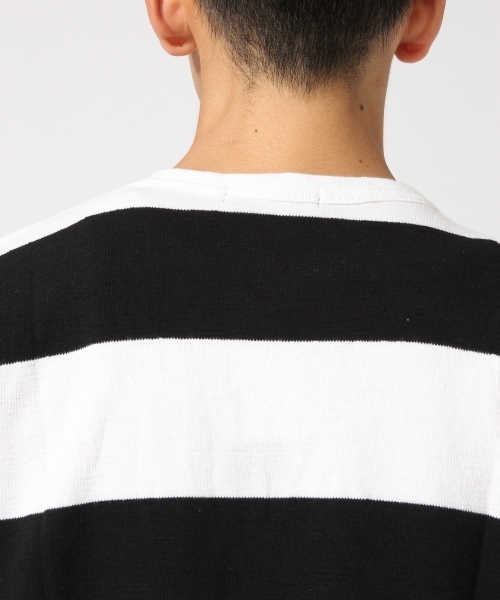 RAGEBLUE（レイジブルー）の「カワリアミボーダーTシャツ/726562（Tシャツ/カットソー・メンズ・ネイビー/キャメル/グレー/ブラック・MEDIUM/LARGE）」の12枚目の写真