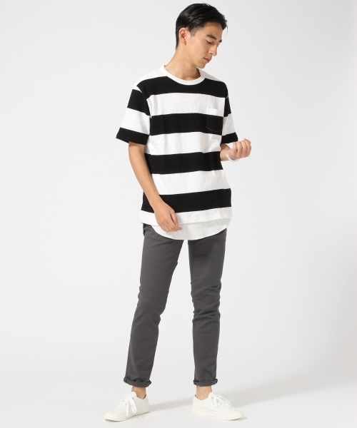 RAGEBLUE（レイジブルー）の「カワリアミボーダーTシャツ/726562（Tシャツ/カットソー・メンズ・ネイビー/キャメル/グレー/ブラック・MEDIUM/LARGE）」の13枚目の写真