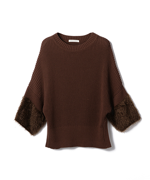 Marilyn Moon（マリリンムーン）の「MARILYN MOON ニット（ニット/セーター・レディース・アイボリー/ブラック/ブラウン/カーキ・FREE）」の4枚目の写真