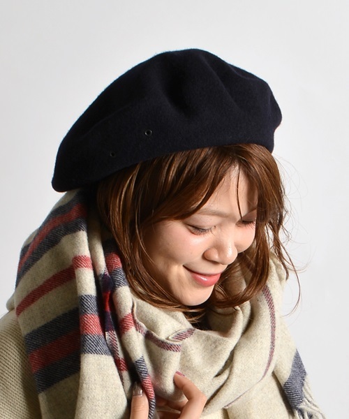 CPH（シーピーエイチ）の「C-PLUS HEADWEARS: ウールベレー帽（ハンチング/ベレー帽・メンズ・ネイビー/グリーン/ブラック/ワイン/グレー/ダークブルー/グレー系その他/ダークグレー/コバルトブルー・ONE SIZE）」の8枚目の写真