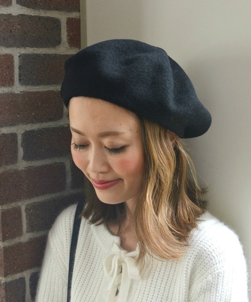 CPH（シーピーエイチ）の「C-PLUS HEADWEARS: ウールベレー帽（ハンチング/ベレー帽・メンズ・ネイビー/グリーン/ブラック/ワイン/グレー/ダークブルー/グレー系その他/ダークグレー/コバルトブルー・ONE SIZE）」の2枚目の写真