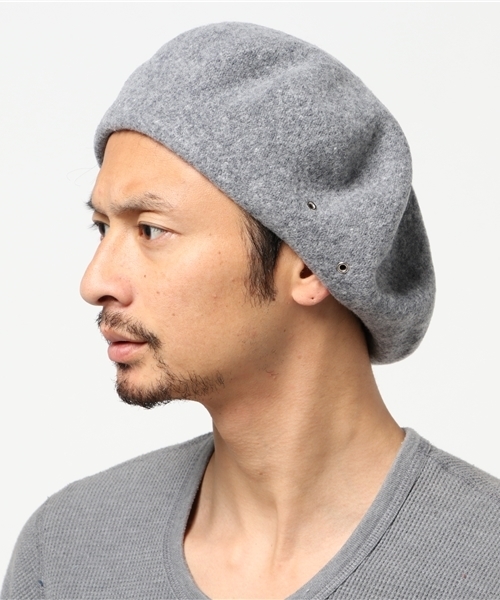 CPH（シーピーエイチ）の「C-PLUS HEADWEARS: ウールベレー帽（ハンチング/ベレー帽・メンズ・ネイビー/グリーン/ブラック/ワイン/グレー/ダークブルー/グレー系その他/ダークグレー/コバルトブルー・ONE SIZE）」の5枚目の写真