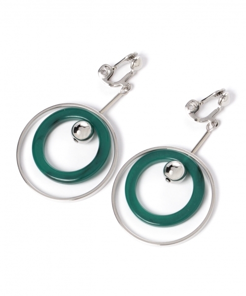 LEPSIM（レプシィム）の「ラウンドモチーフイヤリング　748946（イヤリング・レディース・ライトグレー/ブルー/グリーン・ONE SIZE）」の4枚目の写真