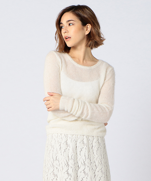 美品 エストネーション アルパカ シャギークルーネックニット ブラック M 美品 エストネーション アルパカ シャギークルーネックニット ブラック