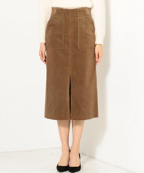 Jewel Changes（ジュエルチェンジズ）の「★JC コードストレッチ スリット タイトスカート（スカート・レディース・ダークブラウン/コバルトブルー・38/34/36）」の4枚目の写真