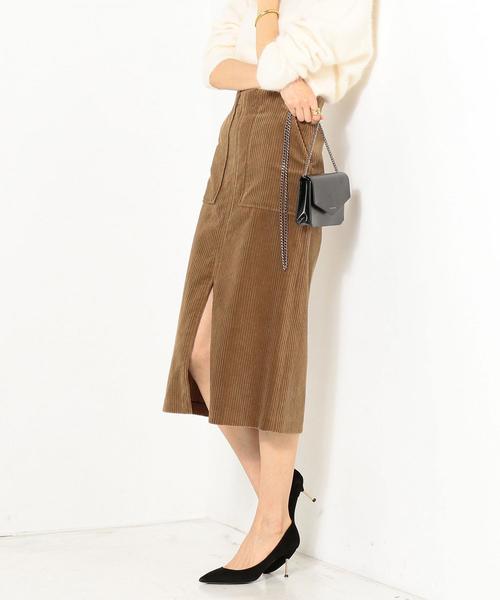 Jewel Changes（ジュエルチェンジズ）の「★JC コードストレッチ スリット タイトスカート（スカート・レディース・ダークブラウン/コバルトブルー・38/34/36）」の10枚目の写真