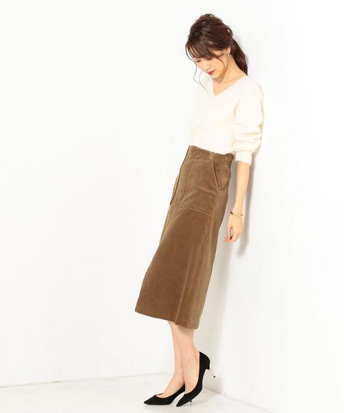 Jewel Changes（ジュエルチェンジズ）の「★JC コードストレッチ スリット タイトスカート（スカート・レディース・ダークブラウン/コバルトブルー・38/34/36）」の11枚目の写真