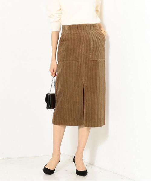 Jewel Changes（ジュエルチェンジズ）の「★JC コードストレッチ スリット タイトスカート（スカート・レディース・ダークブラウン/コバルトブルー・38/34/36）」の6枚目の写真