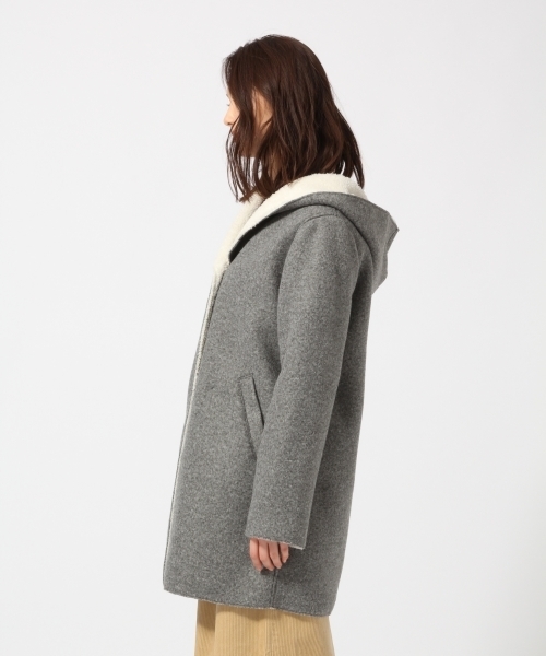 GLOBAL WORK(グローバルワーク)の「ボアボンディングコート/759652(その他アウター・レディース・ダークグレー/ベージュ/ネイビー・LARGE/MEDIUM)」の4枚目の写真