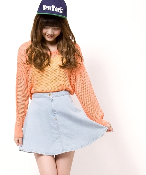 WEGO（ウィゴー）の「デニムサークルスカート（デニムスカート・レディース・インディゴブルー/ダークインディゴブルー/ライトインディゴブルー/ホワイト/ライトパープル・MEDIUM/LARGE）」の5枚目の写真