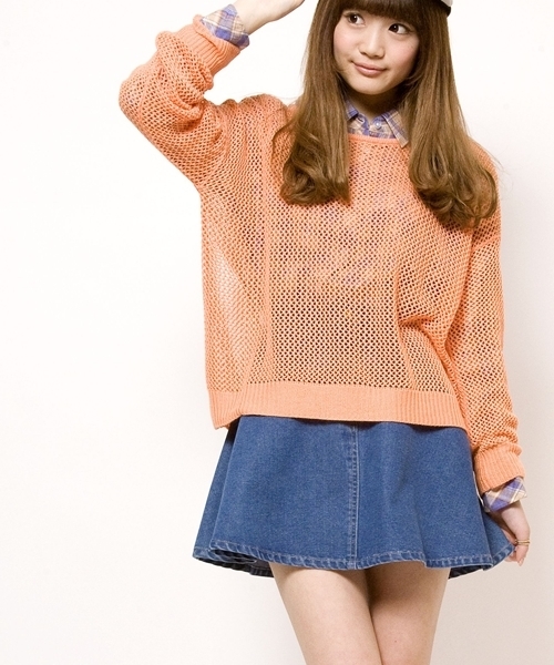 WEGO（ウィゴー）の「デニムサークルスカート（デニムスカート・レディース・インディゴブルー/ダークインディゴブルー/ライトインディゴブルー/ホワイト/ライトパープル・MEDIUM/LARGE）」の3枚目の写真