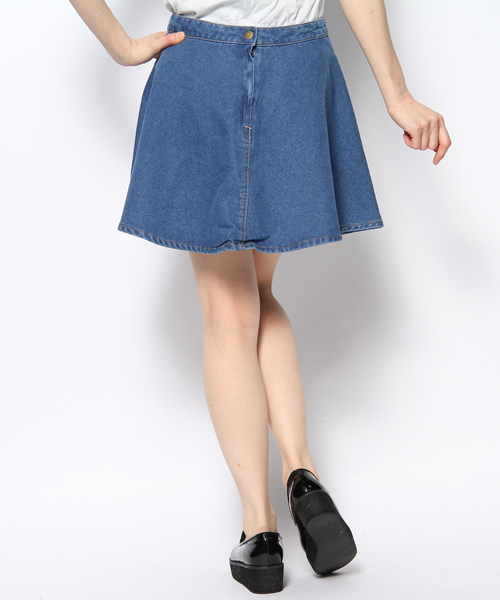 WEGO（ウィゴー）の「デニムサークルスカート（デニムスカート・レディース・インディゴブルー/ダークインディゴブルー/ライトインディゴブルー/ホワイト/ライトパープル・MEDIUM/LARGE）」の7枚目の写真