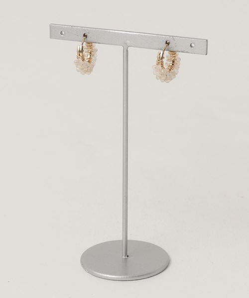 【marinaJEWELRY】14kgf/White Chalcedony pave pierced earring（ピアス（両耳用））｜TONE SELECT GOODS（トーンセレクトグッズ）