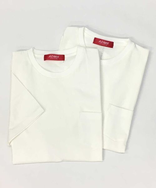 ADMIX/ATELIER SAB MEN（アドミックスアトリエサブメン）の「2枚セット Tシャツ ホワイトT（無地・プリント）（Tシャツ/カットソー・メンズ・ブラック/オフホワイト・48/50/52）」の4枚目の写真