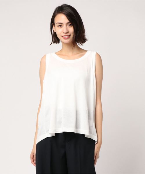 AMERICAN HOLIC（アメリカンホリック）の「・バックギャザーノースリーブロングプルオーバー（Tシャツ/カットソー・レディース・チャコールグレー/ブラック/オフホワイト/カーキ・FREE）」の2枚目の写真