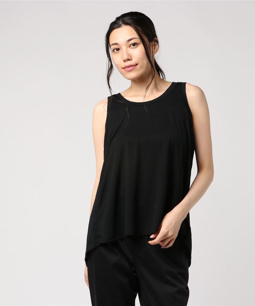 AMERICAN HOLIC（アメリカンホリック）の「・バックギャザーノースリーブロングプルオーバー（Tシャツ/カットソー・レディース・チャコールグレー/ブラック/オフホワイト/カーキ・FREE）」の3枚目の写真