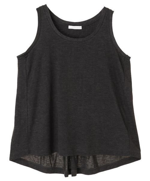 AMERICAN HOLIC（アメリカンホリック）の「・バックギャザーノースリーブロングプルオーバー（Tシャツ/カットソー・レディース・チャコールグレー/ブラック/オフホワイト/カーキ・FREE）」の6枚目の写真