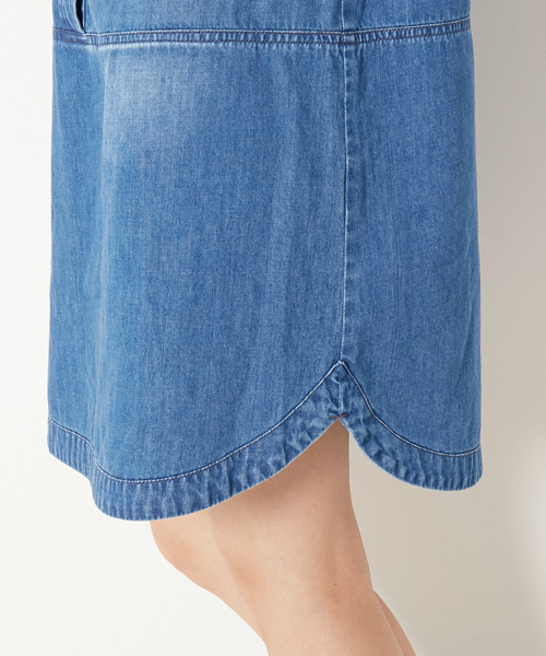 AMERICAN RAG CIE(アメリカンラグシー)の「ノーカラーデニムワンピース【WEB限定】(ワンピース・レディース・インディゴブルー・FREE)」の18枚目の写真