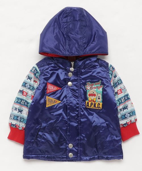 ANPANMAN KIDS COLLECTION(アンパンマンキッズコレクション)の「【アンパンマン】袖ノルディックブルゾン/サーモライト中綿使用(ブルゾン)」|ネイビー