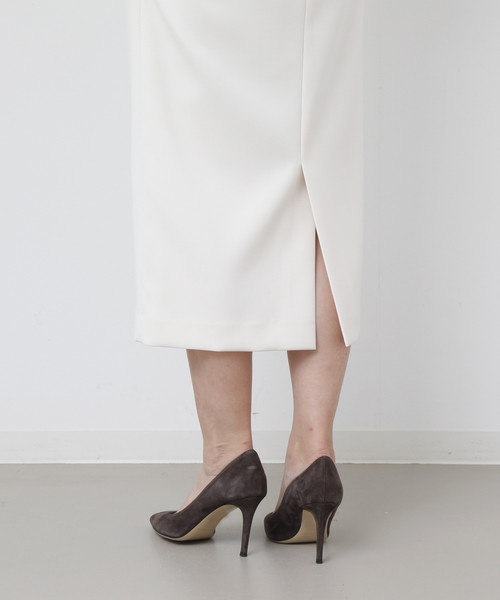 Liesse（リエス）の「ウエストリボンゆるタイトスカート（スカート・レディース・オフホワイト/ネイビー/ベージュ・S/M）」の9枚目の写真