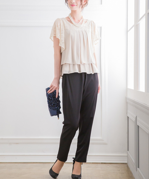 Fashion Letter（ファッションレター）の「2WAYサテンフラワー 結婚式バッグ（クラッチバッグ・レディース・ブラック/ネイビー/アイボリー/ワイン・FREE）」の8枚目の写真