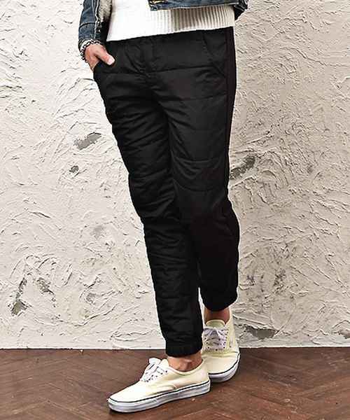 SOMEDIFF（サムディフ）の「【SOMEDIFF】フロント中綿裏シャギージョガーパンツ メンズ 春服 暖パン スウェット ボトムス セットアップ対応 冬服（その他パンツ・メンズ・ネイビー/ブラック/キャメル/カーキ/ブラック系その他/ベージュ/グレー系/ブラック系/チャコール・L/LL/M/XL）」の2枚目の写真
